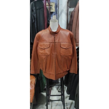 PROMO DISKON Jaket kulit pria MURAH asli kulit domba garut ORIGINAL 100℅ ukuran 4XL jumbo