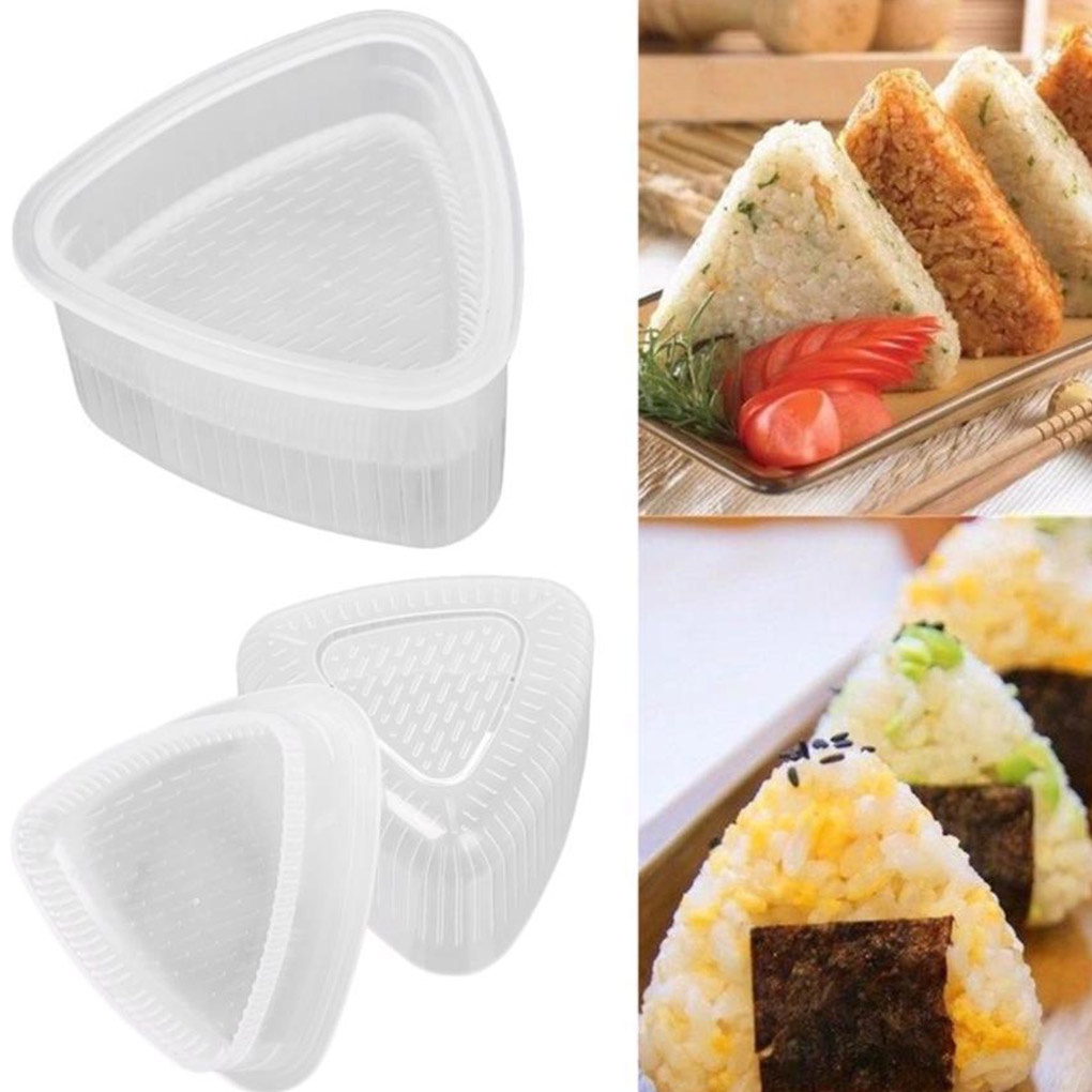 [house2020]2pcs PP Triangular Rice Ball Mold Non-stick Sushi Press Mould Handmade Rice Roll Maker