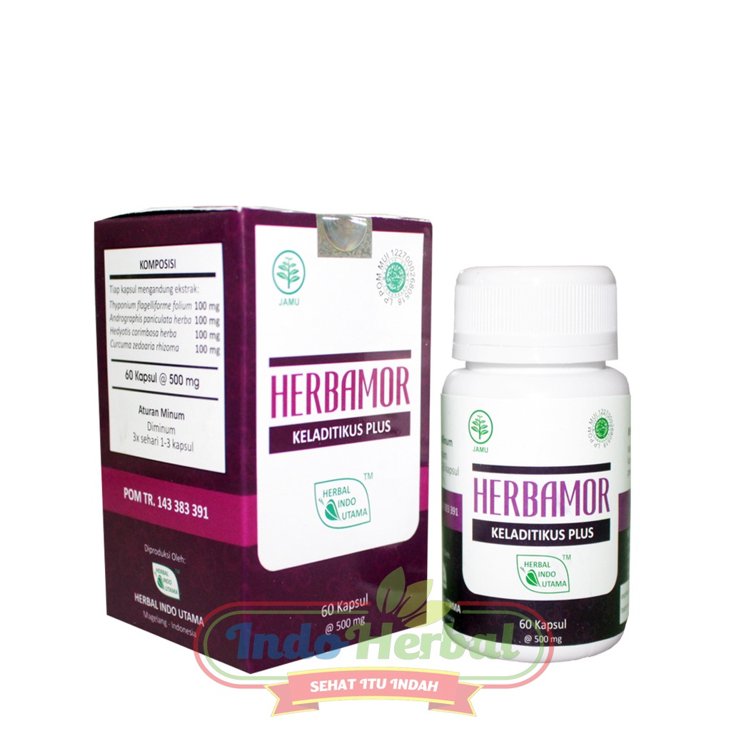 HIU HERBAMOR ~ HERBAL UNTUK TUMOR (PLUS KELADI TIKUS) ISI 60 KAPSUL