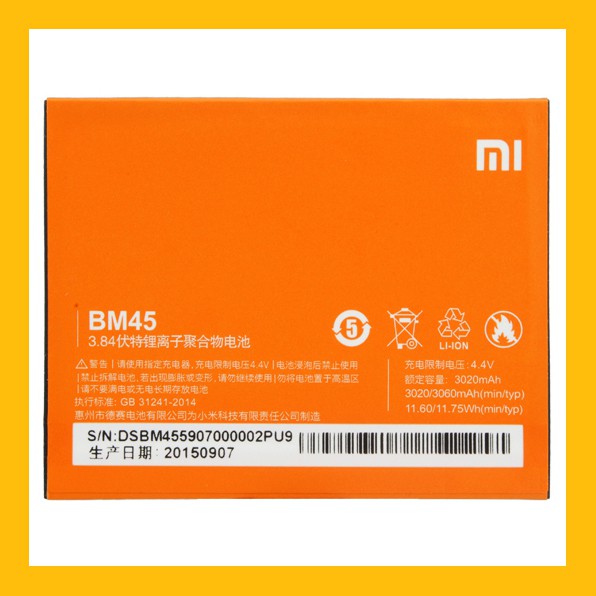 Baterai Xiaomi Redmi Note 2 - Batre Bm45 Xiaomi Redmi Note 2 Bm45 hp batray batu batrai