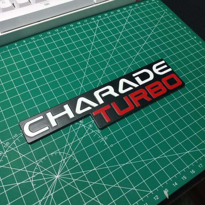 *#*#*#*#] emblem charade turbo bahan alumunium tebal 2mm