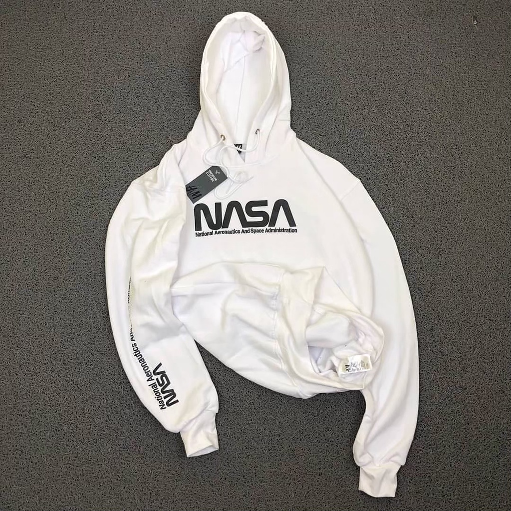 ASTROB.ID SWEATER HOODIE NASA H&amp;M /JAKET HOODIE NASA UNISEX/HOODIE SWEATER PUTIH/HOODIE JAKET WHITE/HOODIE NASA PREMIUM/JAKET SWEATER HOODIE MURAH PREMIUM NASA LIST H&amp;M FULL TAG HIGH QUALITY