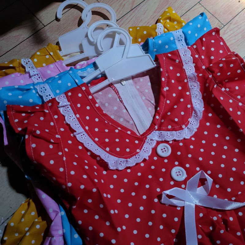 Dress anak 2 3 tahun polka saku dress katun anak cewek perempuan ( dress sailormoon POLKA )