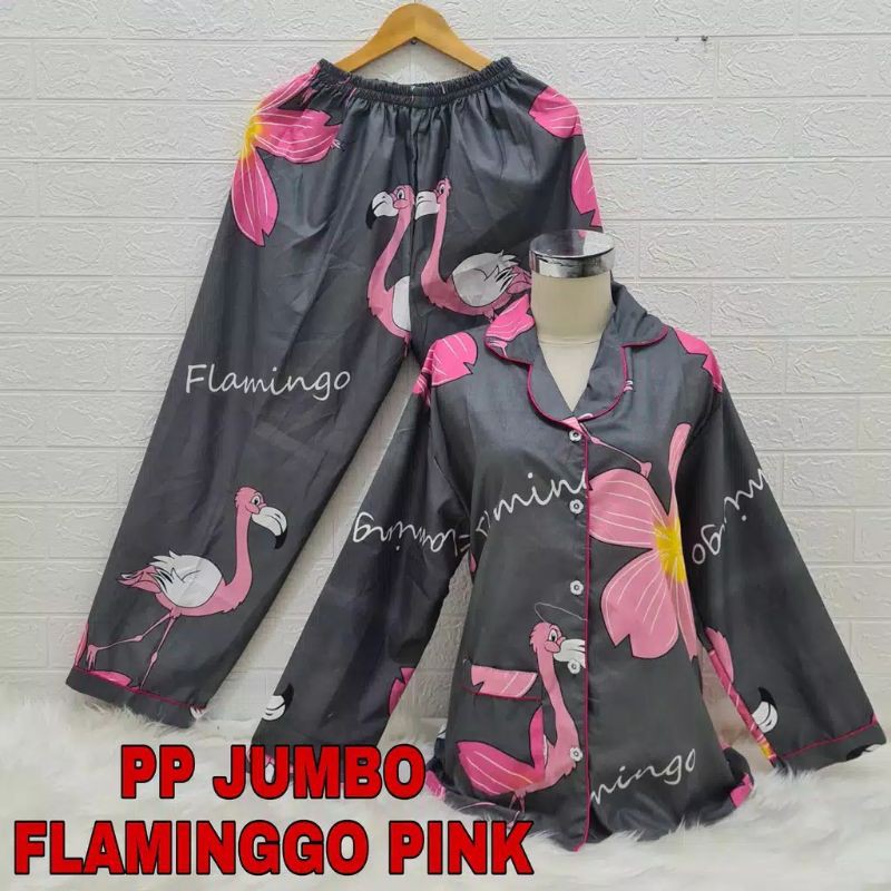 Trijaya . piyama PP jumbo wanita dewasa motif karakter / baju tidur lengan panjang katun eropa