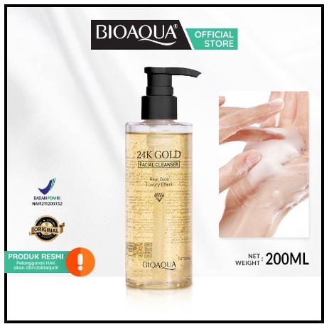 BIOAQUA FACIAL WASH 24K Gold Facial Cleanser pembersih wajah 200ml