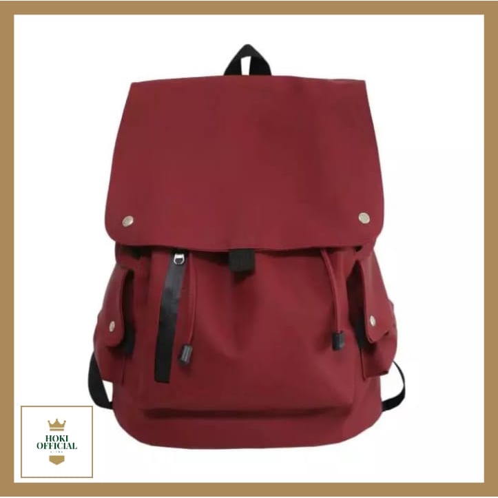 [COD] Tas Pria Kapasitas Besar Tas Wanita Backpack Sekolah Gaya Korea Retro Ransel Perempuan Siswa Perguruan Tinggi HokiOfficial