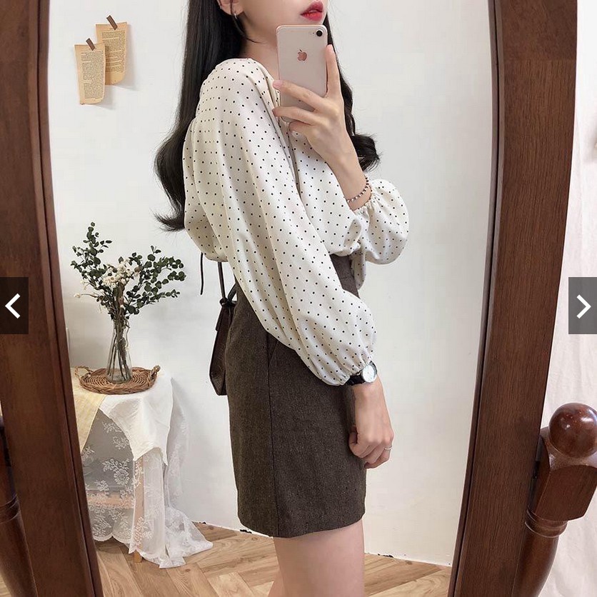 MIsan Kayoung Polka Top | Blouse Wanita Terbaru