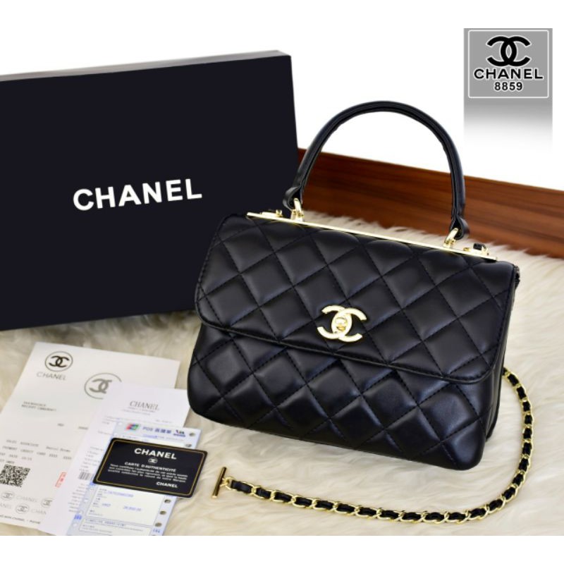 CHANEL Flap Bag Top Handle Classic Series ~ 8859 ~