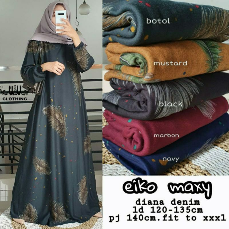 Baju Jubah Wanita Syari Eiko Maxy Muslimah Busana Gamis Muslim Dewasa Maxi Dress Baju Gamis Wanita G