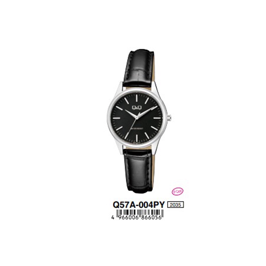 Jam Tangan Wanita Stylist Casual Kulit Leather Analog Original Q&amp;Q QnQ QQ Q57A Series