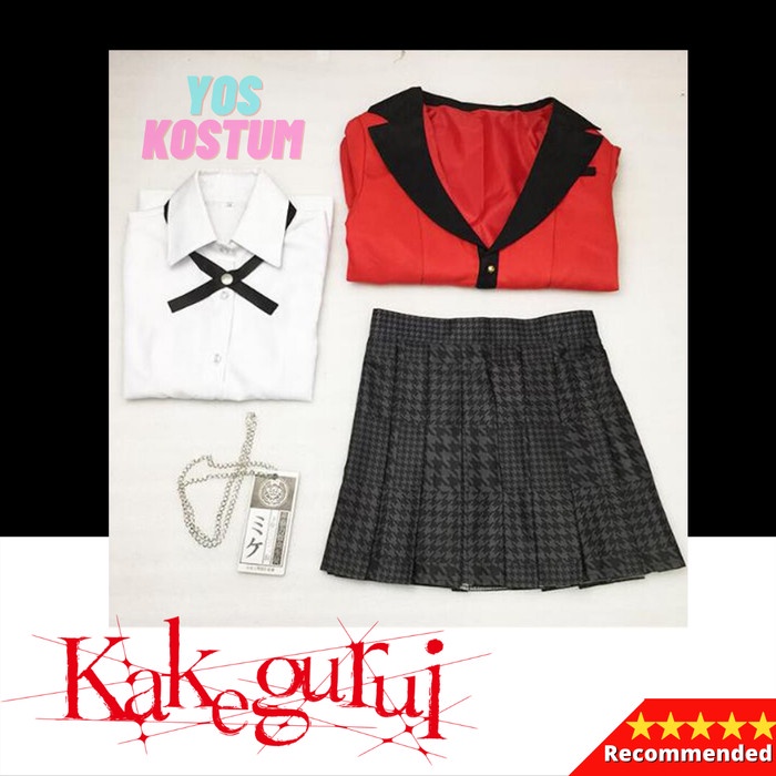 Kostum Kakegurui Yumiko Jabami Baju Cosplay Anime Set Costume Impor