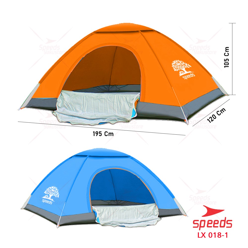 SPEEDS Tenda Camping Biru Kapasitas 1-3 Orang Tenda Otomatis Outdoor & Indoor Tenda Gunung 018-1 Image 3