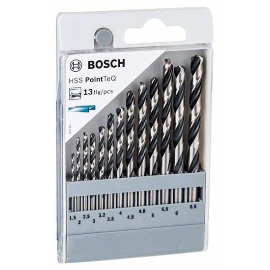 BOSCH Mata Bor Besi HSS Point TeQ 13 Pcs (1.5mm - 6.5 mm)