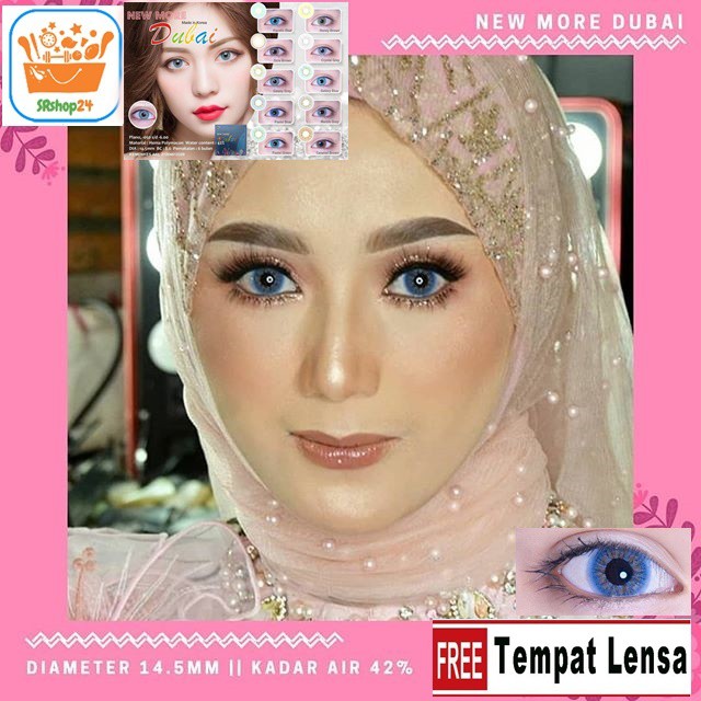 PAKET SOFTLENS NEW MORE DUBAI NORMAL 14.5MM + CAIRAN 60ML + TEMPAT SOFLEN