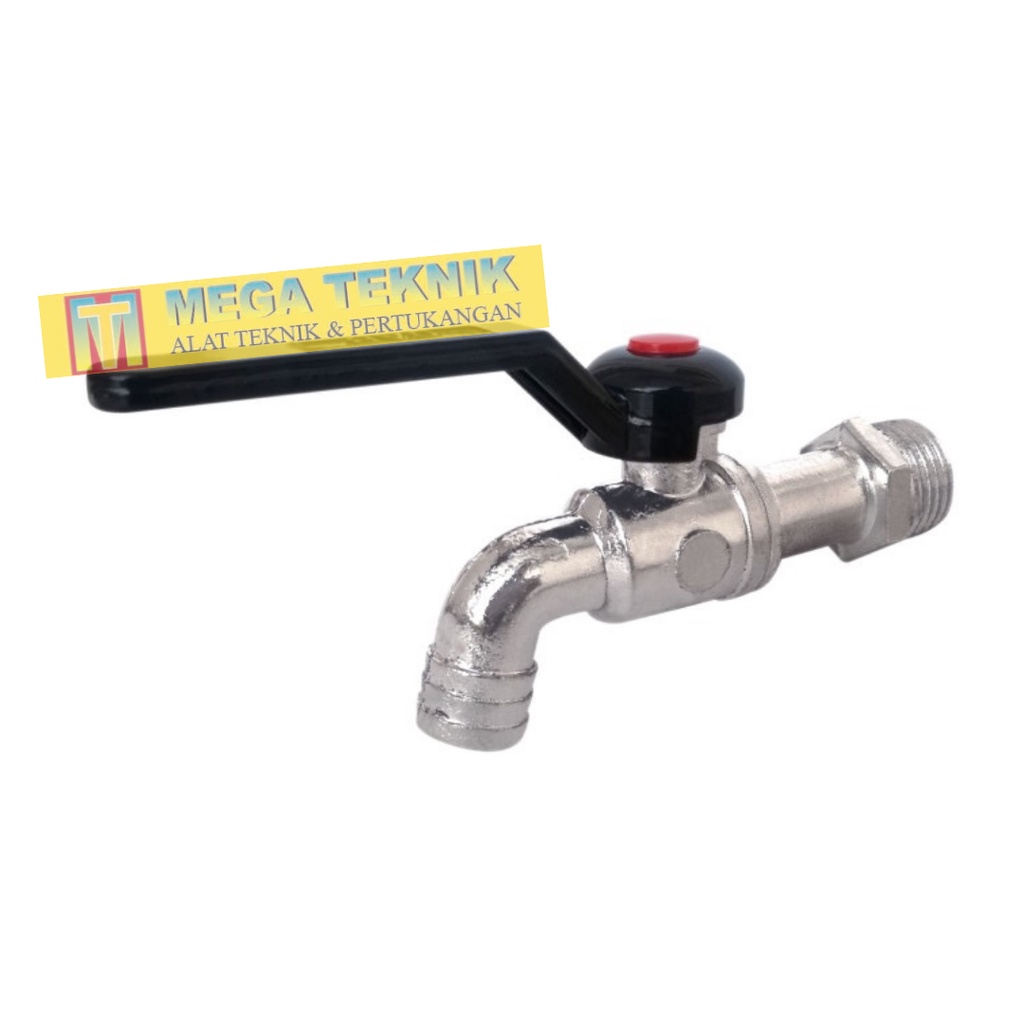 Kran Besi Hitam 1/2 Inch - Keran Air Besi Gagang Hitam