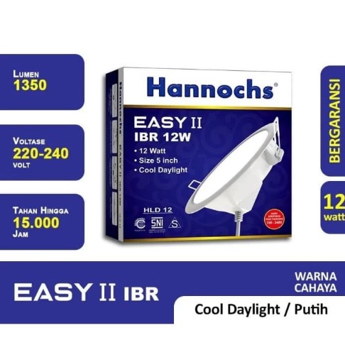 Lampu Downlight LED Hannochs Easy II IBR 12 Watt Ceiling Lamp - Putih