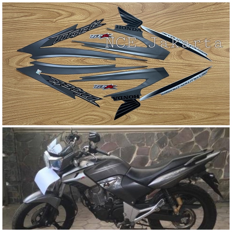 STIKER STRIPING HONDA TIGER 2008 SILVER FULL