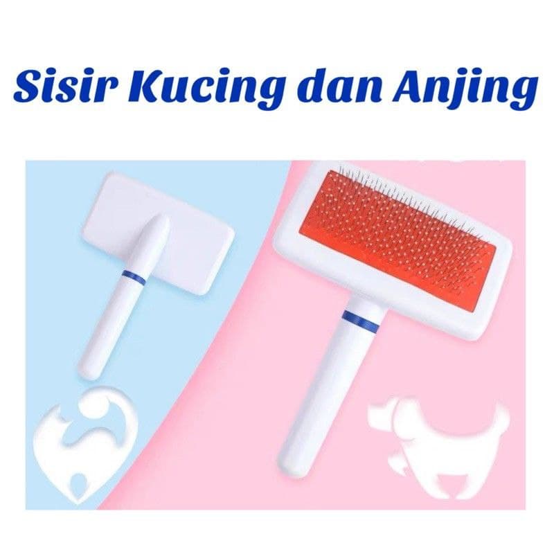 Sisir Pembersih Bulu Anjing Kucing Warna Merah FEFARM