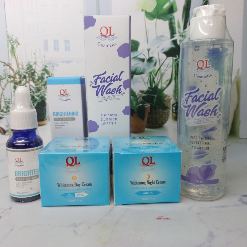 [TERHEMAT] PAKET QL SKINCARE WHITENING &amp; ANTIOKSIDAN | SERUM + CREAM SIANG + CREAM MALAM