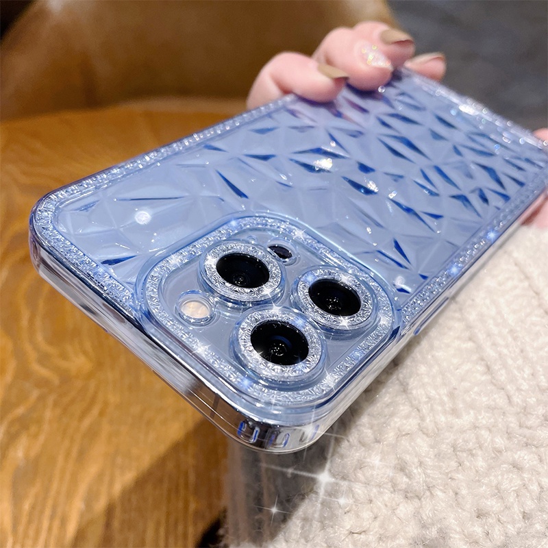 Premium luxury case diamond iphone 11 pro max 12 13 pro max X/Xs max XR aesthetic transparent clear TPU shockproof soft case