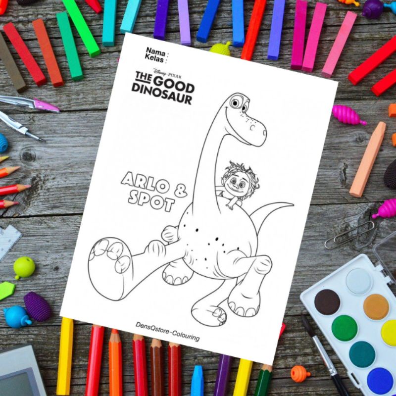 

Kertas Mewarnai Anak Tema The Good Dinosaur / Kertas Gambar (10 Lembar)