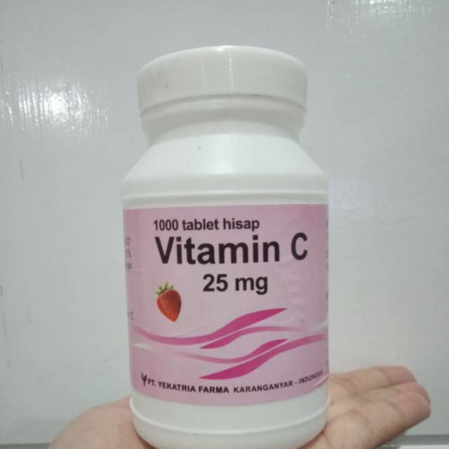 Vitamin C 25 mg Yekatria Tablet Hisap Seperti Vitamin C IPI Rasa Strawberry