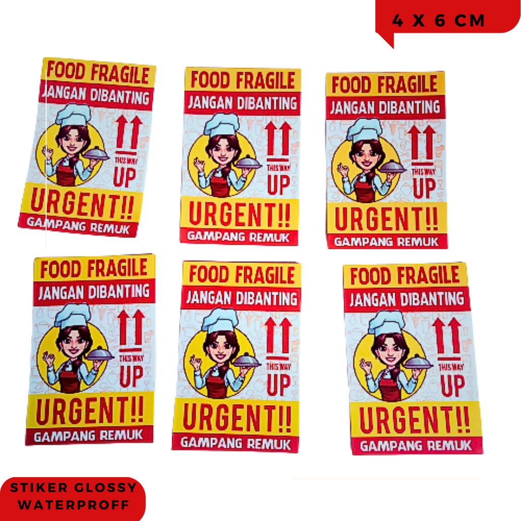 

10 pcs Stiker Fragile makanan I Fragile food I stiker glosy fragile food