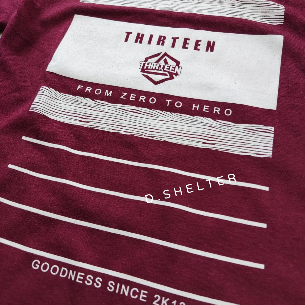 KAOS DISTRO ANAK MAROON KAYU THIRTEEN