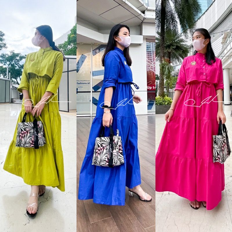 Zara Katun Dress Mekar Flow Wanita Fashion Muslim