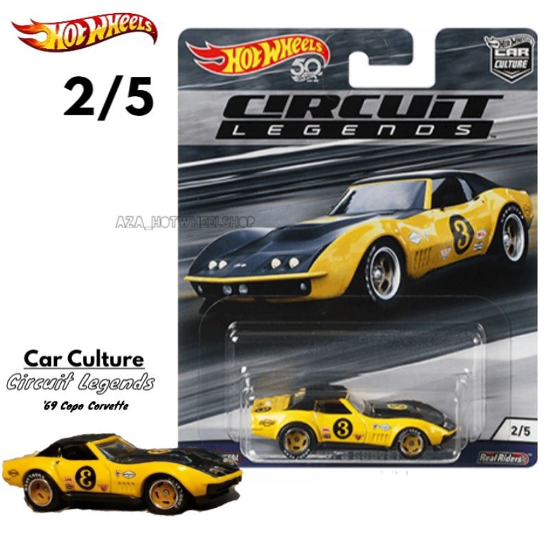 Diecast Hot Wheels 69 COPO CORVETTE Circuit Legends HW Hotwheels Car Culture Mobil Mainan Anak