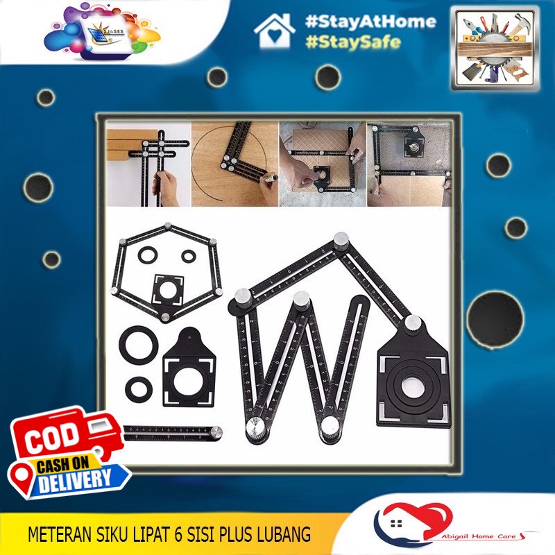 

Alat bantu bor penggaris lipat pembuat lobang keramik kran air dinding