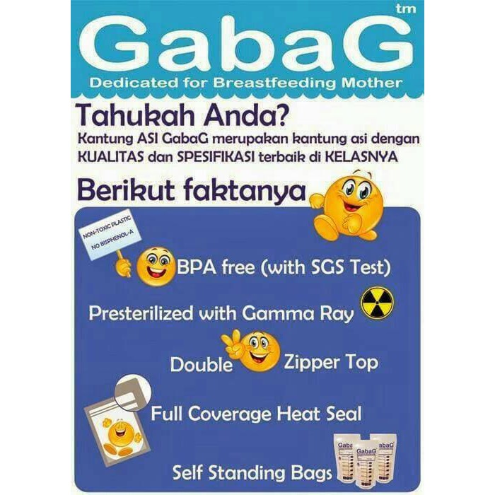 Kantong Asi Gabag 100 ml Kantong Asi Gabag 120 ml Gabag Breastmilk 100ml