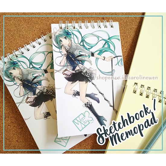 

Sketchbook / Memopad / Buku Gambar - Vocaloid Hatsune Miku