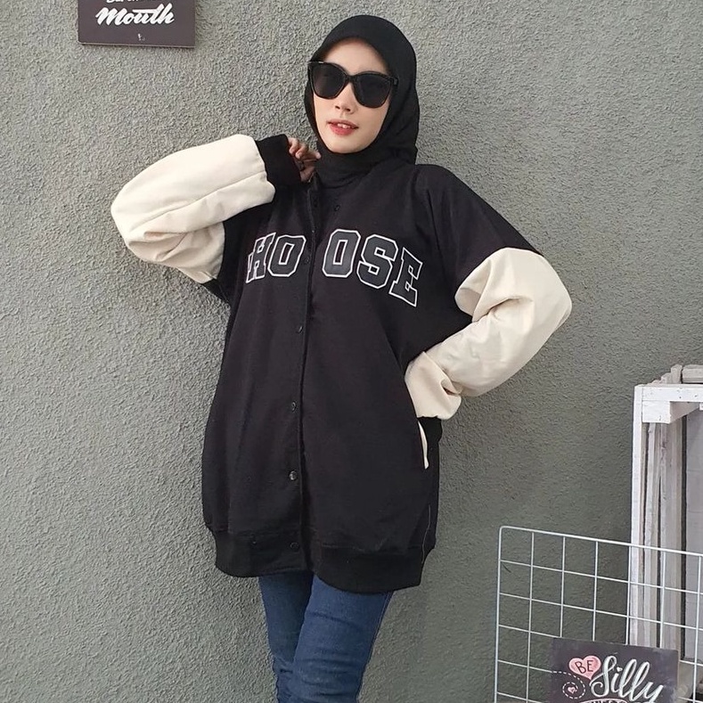 Choose oversize baseball | outer oversize | jacket baseball wanita