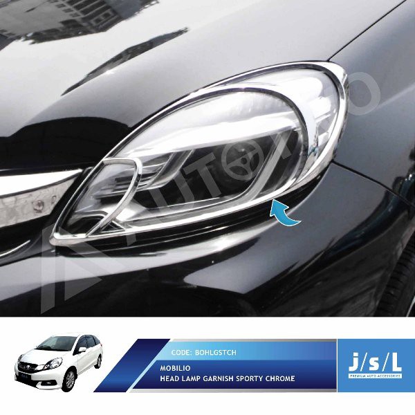 Aksesoris Fariasi Tambahan JSL Garnis Depan Honda Mobilio 2013 2016 RS Head Lamp Garnish Sporty