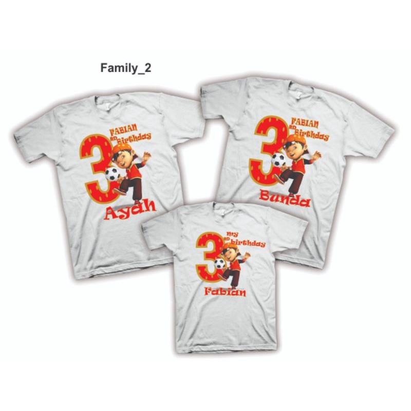Kaos family / Couple ayah, bunda, dan anak. Custom design ultah / acara lain ± 1 dewasa