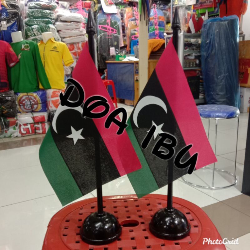 

best seller tiang kayu meja+bendera LIBYA ready stock