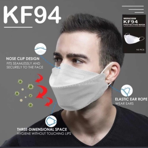 MASKER KF94 MOUSON EMBOSS EARLOOP KOREA 4PLY MASKER MOUSON 4D IMPORT PER SACHET