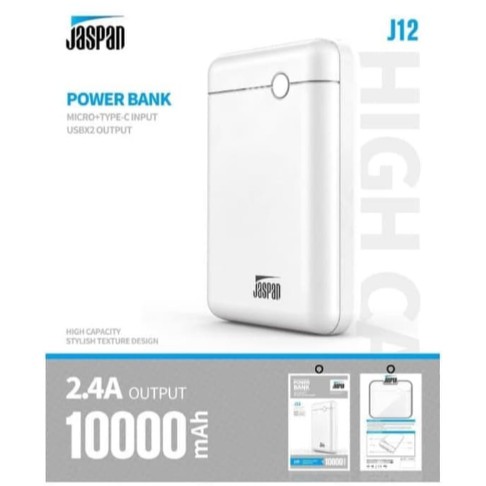 •Porwebank Jaspan 10.000mAh J12 (Real Capacity)
