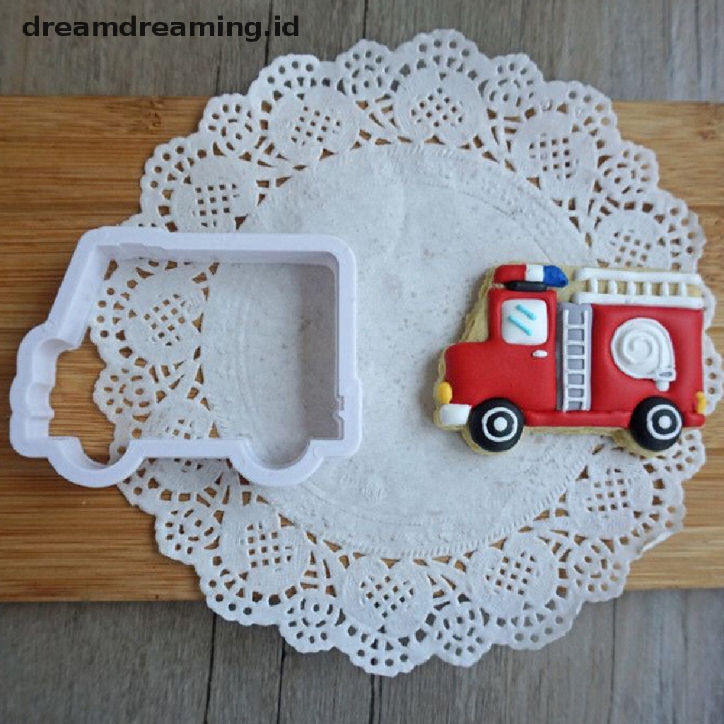 (Dreamdreaming.Id) 8pcs / Set Cetakan Kue / Biskuit / Pastry Bentuk Mobil / Truk Diy