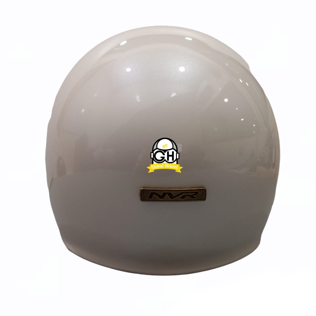 Helm Retro List Chrome Star White Helm Bogo Half Face SNI Free Kaca Flat