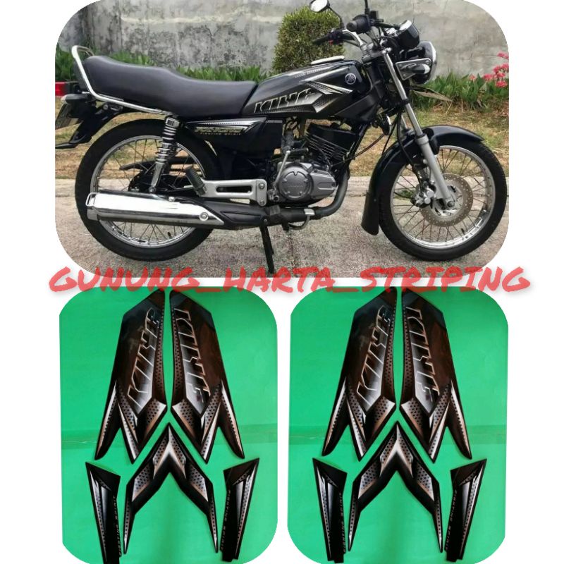 Stiker Striping motor yamaha RX-KING 2008 standar original hitam