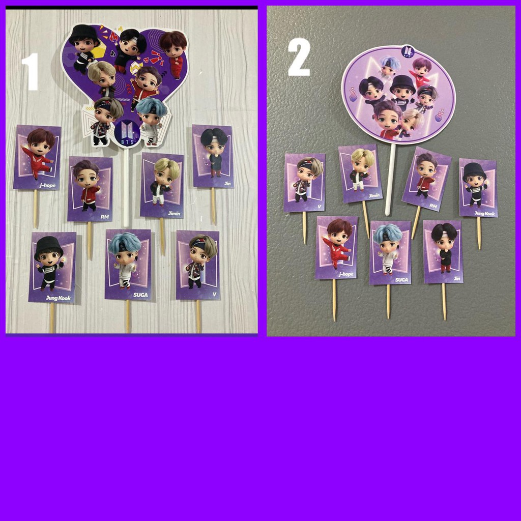 topper bts tiny tan - tusukan kue bts tinytan - hiasan tiny tan bts