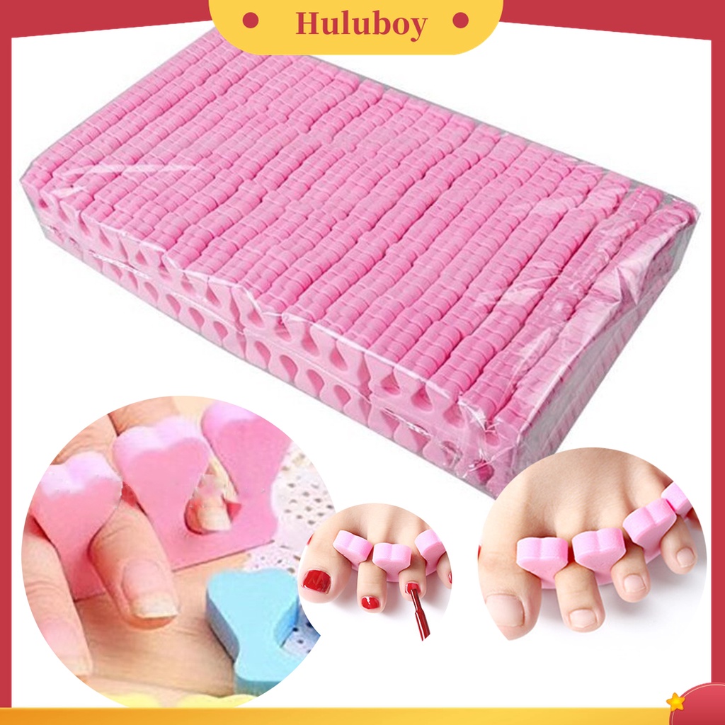 Huluboy Huluboy♡ 100 Pasang / Set Spons Pemisah Jari Kaki Anti Gores Untuk Pedicure