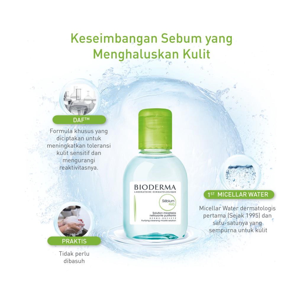 BIODERMA Sebium H20 Micellar Water untuk Kulit Kombinasi atau Berminyak 100 ml