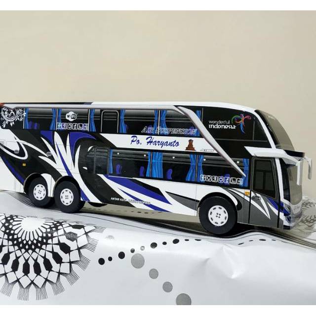 Miniatur Bus bis / mainan bus bis Haryanto Double Decker