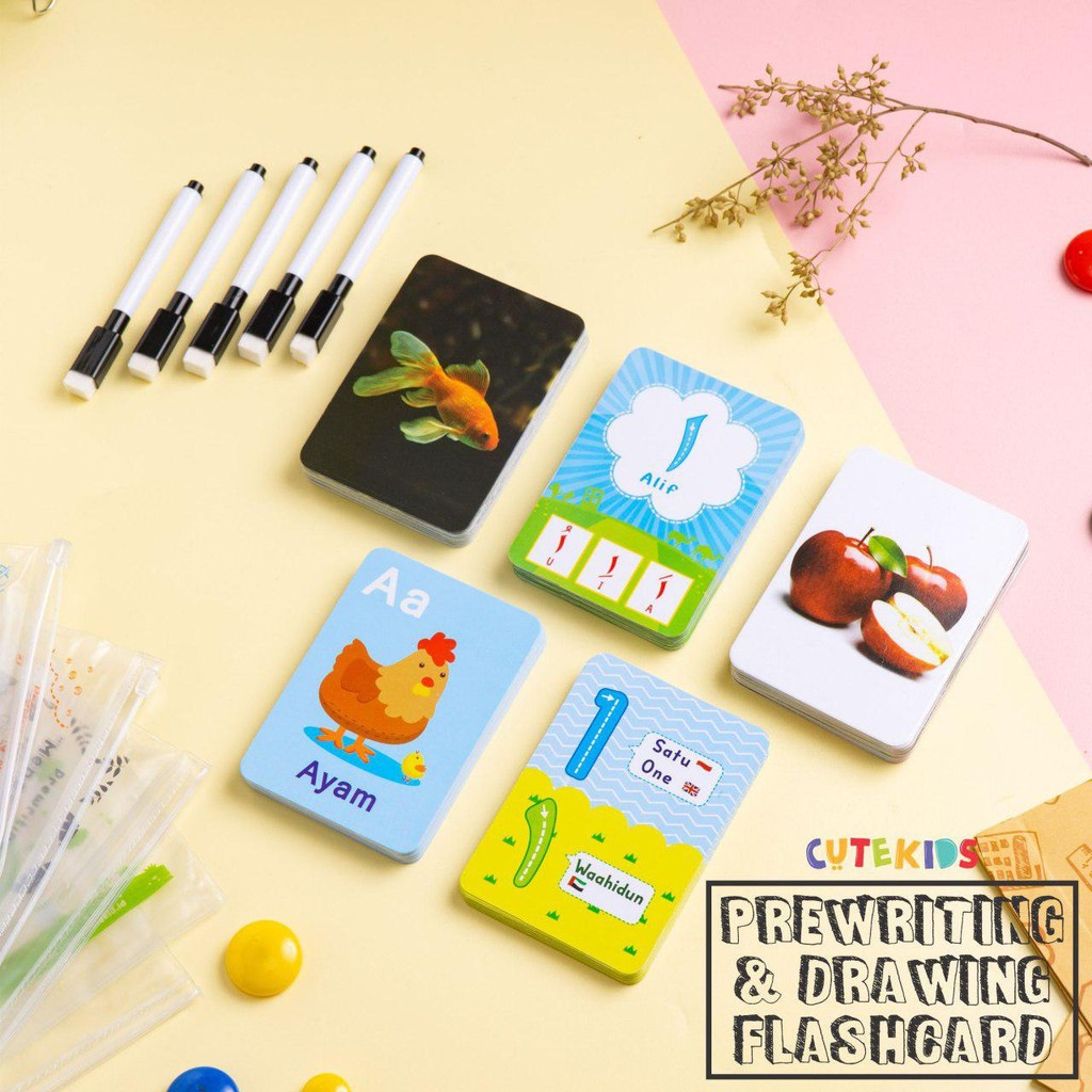 CUTEKIDS BILHIKMA// Paket 5 Flashcard // Baju anak kualitas : peci tunik kaos tas sandal sepatu cela