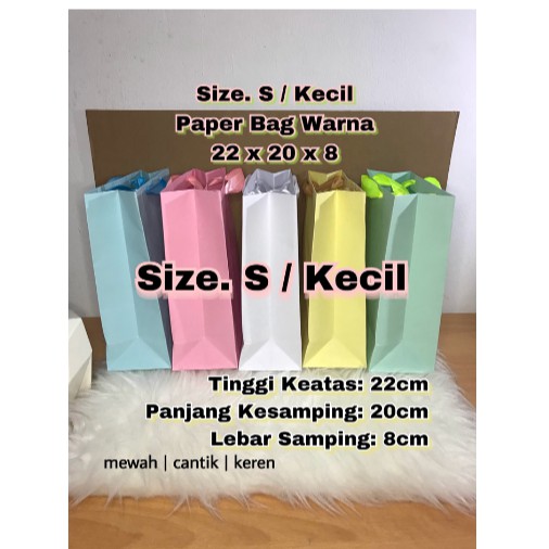 

Paper Bag / Tas Kertas / Paperbag / Warna Pita M Size Medium Sedang