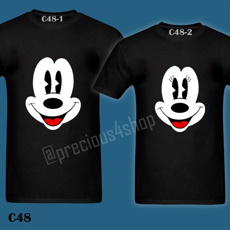 Mickey & Minnie Mouse Big Face | Kaos Pasangan Couple | T-Shirt