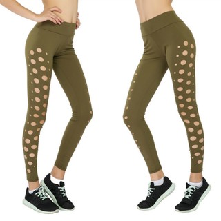  Celana  Legging Panjang Model High Waist Desain  Sobek 